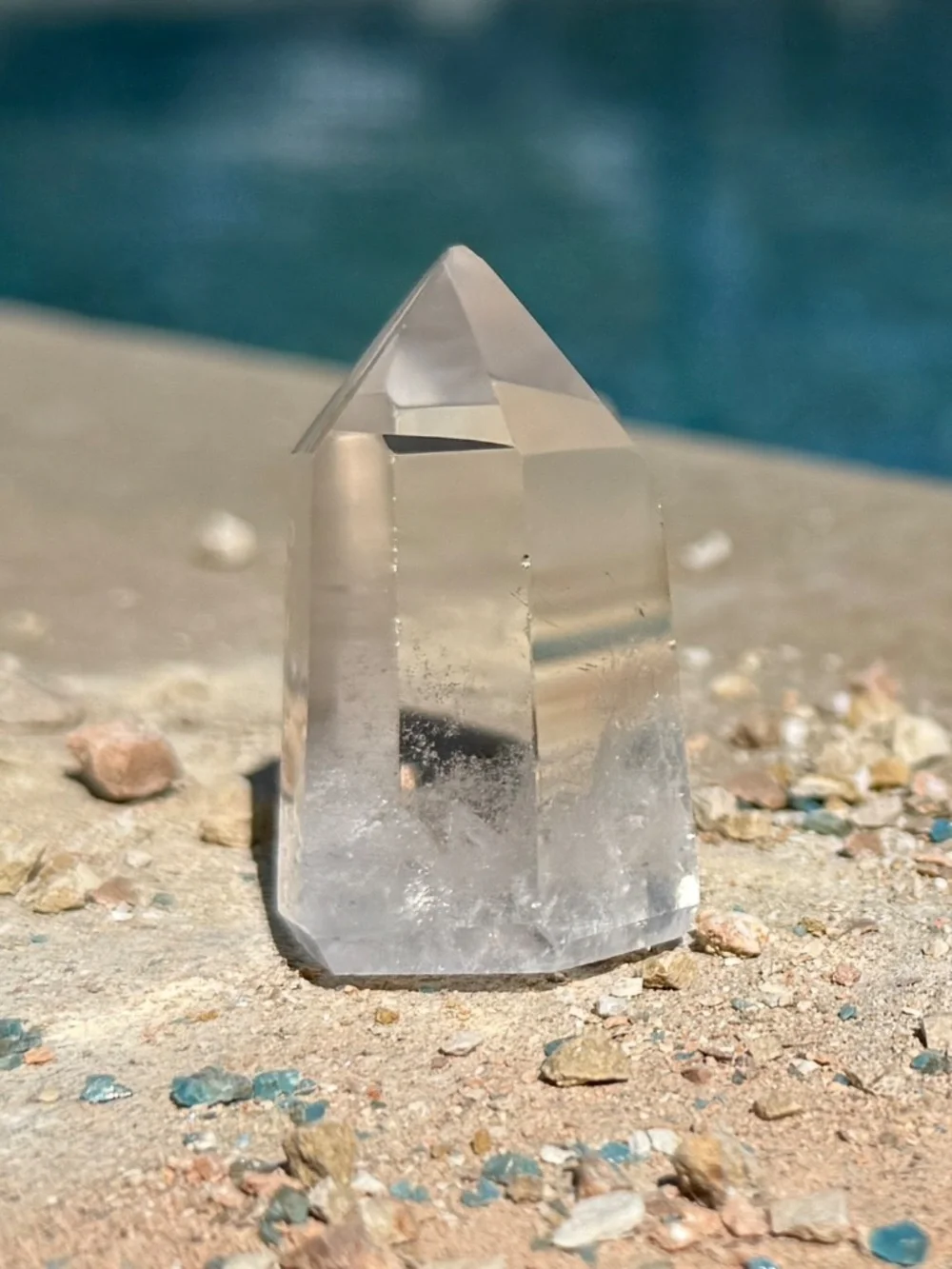 Russian High Polished Clear Quartz Tower Point Crystal